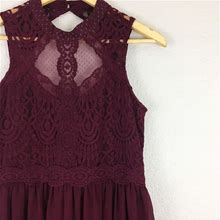 Xhilaration Dresses | Xhilaration | Burgundy Lace A-Line Dress | Color: Red | Size: M