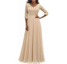 Homecoming Dresses Plus Size Lace Stitching Long Waist Elegant Dress Midi Dress For Women Wedding Guest