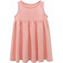 Zhaghmin Girls Spring Outfits Size 7/8 Toddler Kids Baby Girls Sleeveless Casual A Line Skater Dress For School Party Princess Dresses Straight Dress