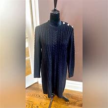 Loft Dresses | Ann Taylor Loft Black Sweater Dress | Color: Black | Size: L