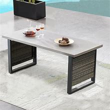 Carlos Gray Rectangle Metal Outdoor Dining Table