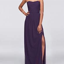 David's Bridal Dresses | Evening Gown Long Strapless Dress-8 | Color: Purple | Size: 8