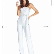 Dress The Population Pants & Jumpsuits | White/Silver Sequin Jumpsuit | Color: Silver/White | Size: M