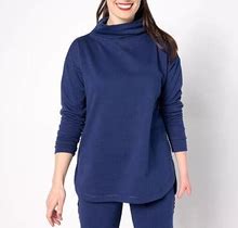 Zuda French Terry Cowl Neck Pullover, Size XX-Small, Bright Navy