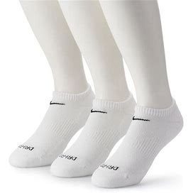Men's Nike 3-Pack Everyday Plus Cushion No-Show Training Socks, Size: 12-15, White