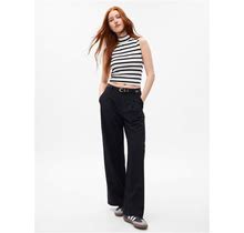 Women's High Rise Pleated Wide-Leg Trousers By Gap Black Tall Size 10