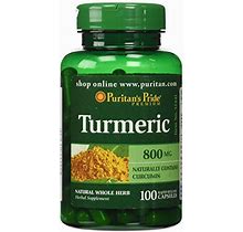 Puritan's Pride Turmeric, Supports Antioxidant Health, 800Mg Capsules, 100