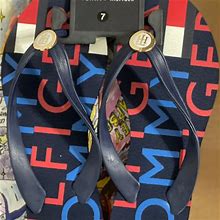 Tommy Hilfiger Shoes | Brand New Tommy Hilfiger Flip Flops/Sandals Size 7 | Color: Blue/Red | Size: 7