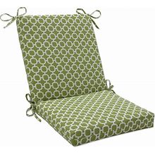Pillow Perfect Outdoor/Indoor Hockley Pear Square Corner Chair Cushion, 36.5" X 18", Green