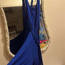 Calvin Klein Dresses | Stunning Blue Belted Blue Dress | Color: Blue | Size: 10