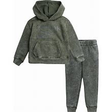 Reebok Baby Boys' Active Sweatsuit - 2 Piece Fleece Hoodie Sweatshirt And Jogger Sweatpants - Clothing Set: Toddler/Boy, 2T-7