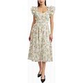 En Saison Women's Mindy Cotton Midi Dress - Sage Multi - Size S