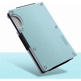 Ridge Wallet - Sea Glass | Slim Metal RFID Blocking Wallet | Holds 1-12 Cards | Cash Strap Or Money Clip | 99-Day Risk-Free Trial |