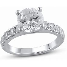 Jared The Galleria Of Jewelry Lab-Created Diamond Engagement Ring 3-1/6 Ct Tw Round 14K White Gold