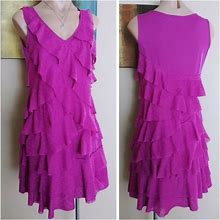 Ann Taylor LOFT LOFT RUFFLE LAYER ANN TAYLOR 2m DRESS - Women | Color: Purple | Size: XS