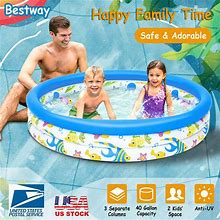 Summer 48""X10""Above Ground Inflatable Swimming Pool Blow Up Backyard Family Pool
