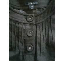 Sale - Gap Dark Grey Woolen Short Shift Dress With Big Buttons - Size