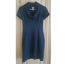 Caché Cowl Neck Sheath Dress Women's Teal Blue Size 4