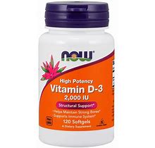 NOW Foods High Potency Vitamin D-3 | 2000 Iu | 120 Soft Gels