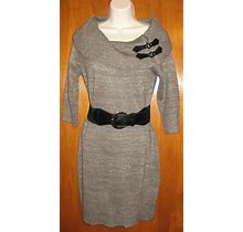 Sequin Heart Jrs. Medium Sweater Dress (Gray W/ Metallic Thread W/