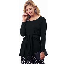 Plus Size Women's Wrap Tunic By Jessica London In Black (Size 1X)