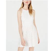 Bcx Womens White Lace Sleeveless Halter Short Party Fit + Flare Dress Juniors 5