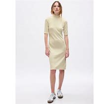 Women's Mockneck Rib Midi Dress By Gap Chino Pant Beige Petite Size S