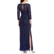 Aidan Mattox - MD1E201905 Lace Embroidered Bateau Column Dress