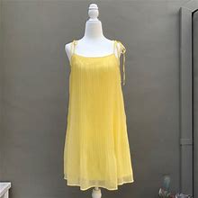 Bcbgeneration Dresses | Yellow Pleated Mini Dress | Color: Yellow | Size: S