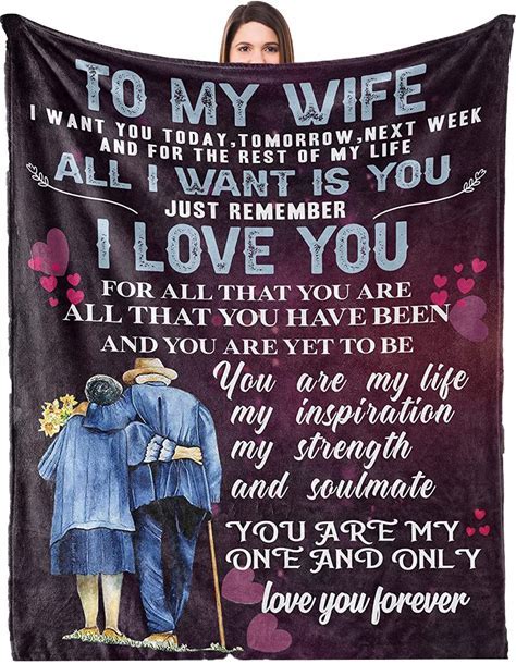 HANSAW Husband Gifts From Wife,Birthday Gifts For Wife- Romantic  Anniversary Valentines Birthday Gift Ideas,To My Wife Blanket-60 X 50