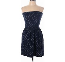 Ocean Drive Clothing Co. Casual Dress - Mini Strapless Sleeveless: Blue Dresses - Women's Size Large