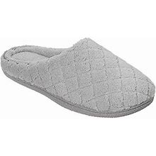 Dearfoams Women's Quilted Terry Clog Mule Slippers, Medium Grey, M (7-8)