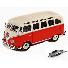 Diecast Car W/Trailer Volkswagen Van Sambabus & Beige Maisto 31956