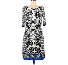 Eliza J Casual Dress: Blue Print Dresses - Women's Size 6