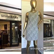 Banana Republic Dresses | Banana Republic Petite Plaid Sheath Dress | Color: Black/White | Size: 0P