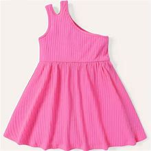 Toddler Girl Textured Solid Sleeveless Dress,Customer-Favorite,By Temu