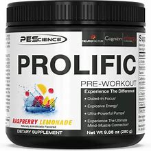Pescience Prolific Pre Workout, Raspberry Lemonade, 40 Scoop, Energy...