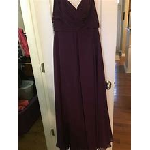 Size 14 Long, Purple "Grape" Chiffon Formal Or Bridesmaid Dress