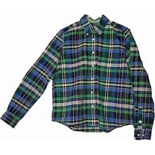 Rockies Tops | Rockies Jeanswear Womens Medium Button Down Blue Green Yellow Plaid Top | Color: Blue/Green | Size: M