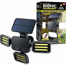 Bell + Howell 180-Degrees Swiveling Light Black Solar Powered Motion Activated Outdoor 108 Integrated LED Bionic Floodlight 7897 ,