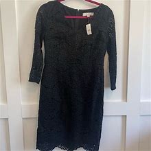 Loft Dresses | Lace Dress - Nwt - Perfect For Guest Of A Wedding Or Semi Formal Event - Size 4 | Color: Black | Size: 4