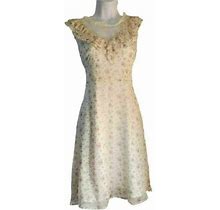 Avantlook Sleeveless Ruffled Floral-Lace Dress Size S