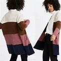 Madewell Sweaters | Madewell Kent Striped Cardigan In Coziest Yarn Sz Small | Color: Purple/White | Size: S