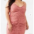 Forever 21 Dresses | Rose Colored, Ruched Lace Mini Dress | Color: Pink | Size: 2X