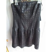 Kensie Little Black Beaded Lined Dress Adjustable To Strapless $129.00