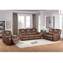 Steve Silver Katrine Brown Faux Leather Reclining 3-Piece Living Room Set