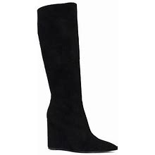 Yoki Womens Erlinda Wedge Heel Dress Boots | Black | Regular 6 1/2 | Boots Dress Boots | Cushioned|Comfort|Water Resistant