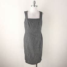 Banana Republic Dresses | Banana Republic L 12 Gray Sheath Dress Wool Blend | Color: Gray | Size: 12