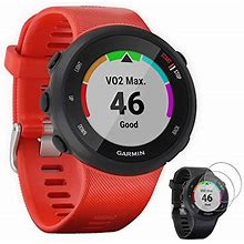 Garmin 010-N2156-06 Forerunner 45 GPS Heart Rate Monitor Running Smartwatch (Lava Red) - (Renewed) With Tempered Glass Screen Protector
