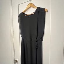 Forever 21 Dresses | Elegant Evening Dress With High Slit And Billowy Top. Sheer With Sewn In Slip. | Color: Black | Size: M
